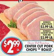 Associated Center cut pork chops roast offer