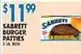 Associated Sabrett burger patties offer