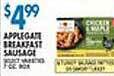 Associated Applegate breakfast sausage offer