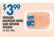 Associated Springer mountain farms lean ground chicken offer