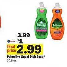 Meijer Palmolive liquid dish soap offer