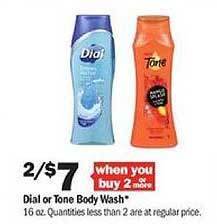 Meijer Dial or tone body wash offer