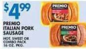 Associated Premio italian pork sausage offer