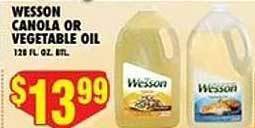 Associated Wesson canola or vegetable oil offer