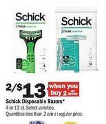 Meijer Schick disposable razors offer