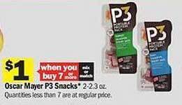 Meijer Oscar mayer p3 snacks offer