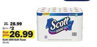 Meijer Scott 1000 bath tissue offer