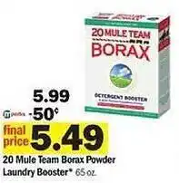 Meijer 20 muie team borax powder laundry booster offer