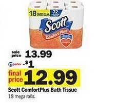 Meijer Scott comfortplus bath tissue offer