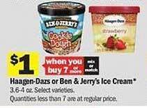 Meijer Haagen-dazs or ben & jerry's ice cream offer