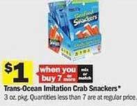Meijer Trans-ocean imitation crab snackers offer
