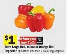 Meijer Extra large red, yellow or orange bell peppers offer