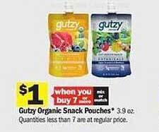 Meijer Gutzy organic snack pouches offer