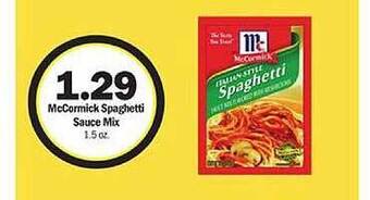 Meijer Mccormick spaghetti sauce mix offer