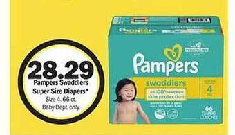 Meijer Pampers swaddlers super size diapers offer