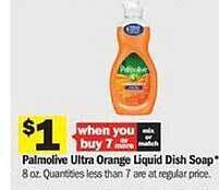 Meijer Palmolive ultra orange liquid dish soap offer