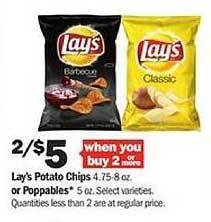 Meijer Lay's potato chips or poppables offer