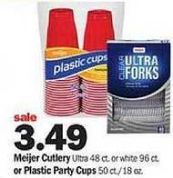 Meijer Meijer cutlery or plastic party cups offer