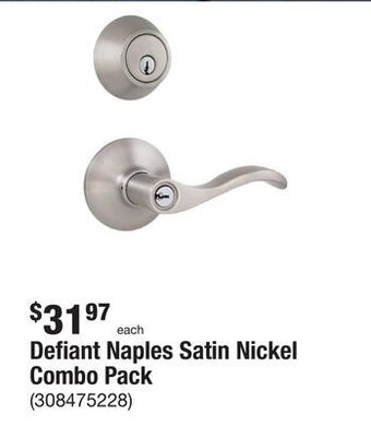 The Home Depot Defiant naples satin nickel combo pack offer