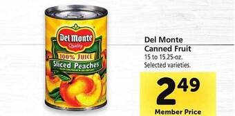 Safeway Del monte canned fruit offer