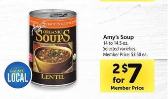 Safeway Amy's soup offer