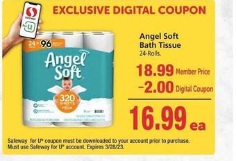 Safeway Angel soft bath tissue offer