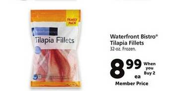 Safeway Waterfront bistro tilapia fillets offer