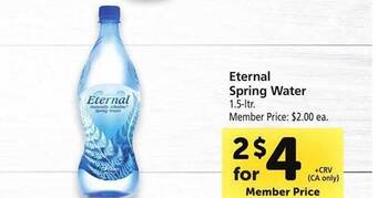 Safeway Eternal spring water offer