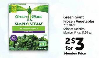 Safeway Green giant frozen vegetables offer