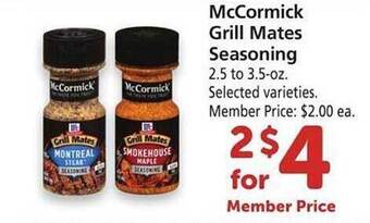 Safeway Mccormick grill mates seasoning offer
