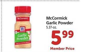 Safeway Mccormick garlic powder offer