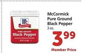 Safeway Mccormick pure ground black pepper offer