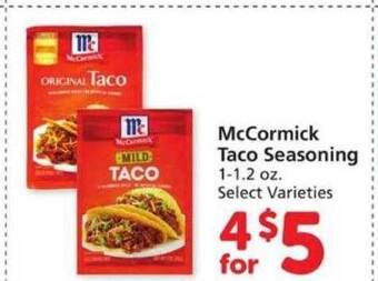 Safeway Mccormick taco seasoning offer