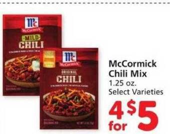 Safeway Mccormick chili mix offer