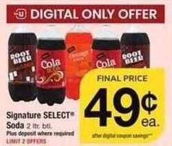 Safeway Signature select soda offer