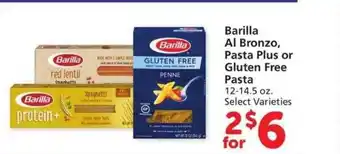 Safeway Barilla al bronzo, pasta plus or gluten free pasta offer