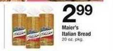 Safeway Maier's italian bread offer