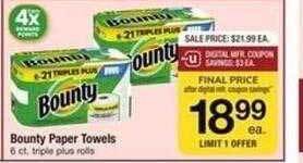 Safeway Bounty paper towels offer