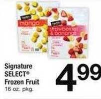 Safeway Signature select frozen fruit offer