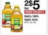 Safeway Mott's 100% apple juice offer