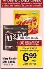Safeway Mars family size candy offer