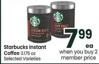 Safeway Starbucks instant coffee offer