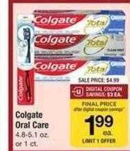 Safeway Colgate oral care offer