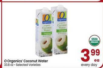 Safeway O organics coconut water offer
