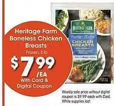Heritage farm boneless chicken breasts