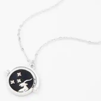 Claire's Silver glow in the dark zodiac spinning pendant necklace - capricorn offer