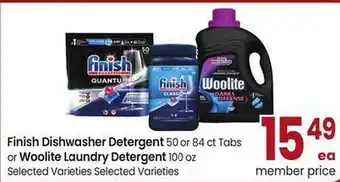 Safeway Finish dishwasher detergent or woolite laundry detergent offer