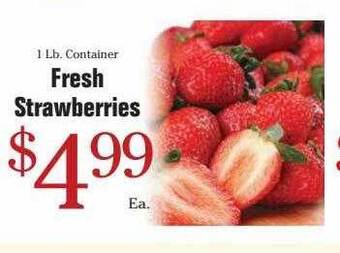 Morton Williams Fresh strawberries offer