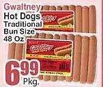Key Food Gwaltney hot dogs traditional bun size offer