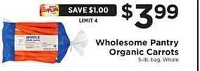 ShopRite Wholesome pantry organic carrots offer